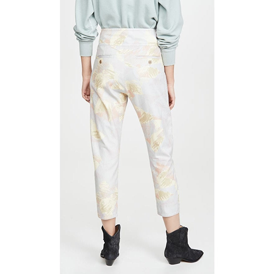 New Isabel Marant Etoile Raluni Trousers $415 CHALK Size 34 (US 2) Painterly