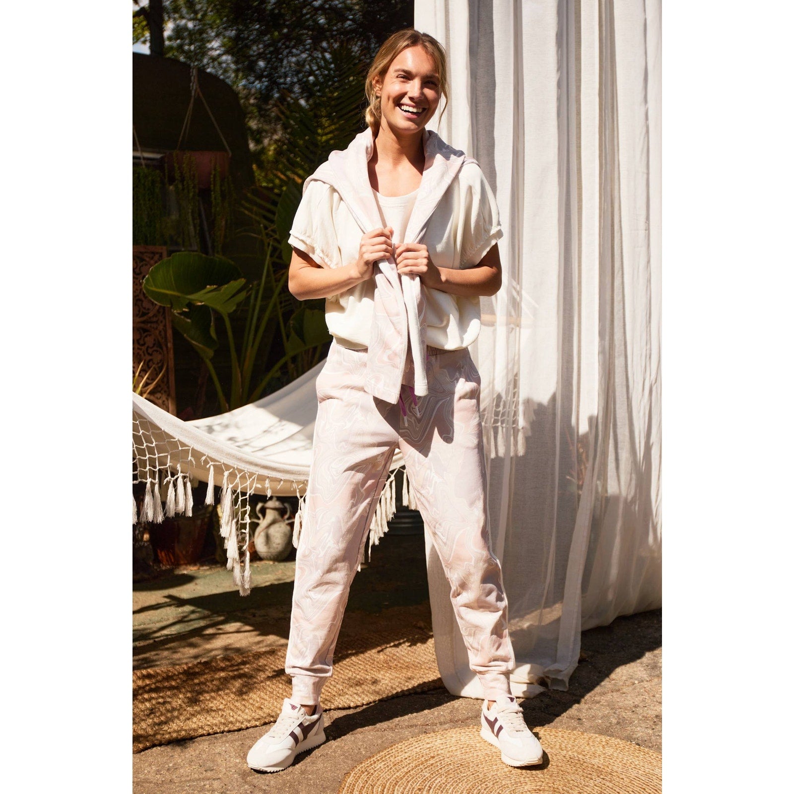New Anthropologie The Upside Long Island Marbled Joggers $169 X-SMALL / US 4