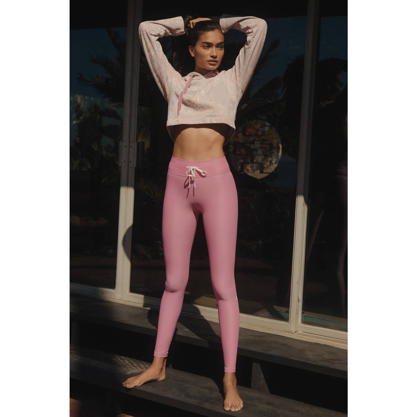New Anthropologie The Upside Marbled Athleisure Cropped Hoodie $148 X-SMALL
