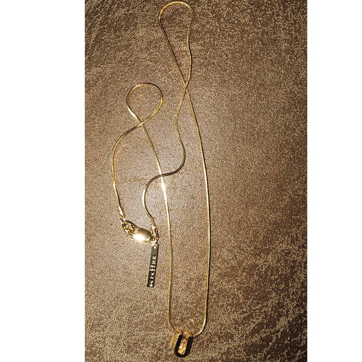 New Anthropologie Serefina Dainty Monogram 14K Gold Plated Necklace "U"  $60
