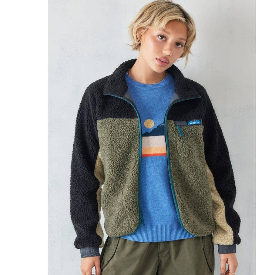 New Urban Outfitters Kavu Paneled Fleece Zip Jacket  $120 X-SMALL