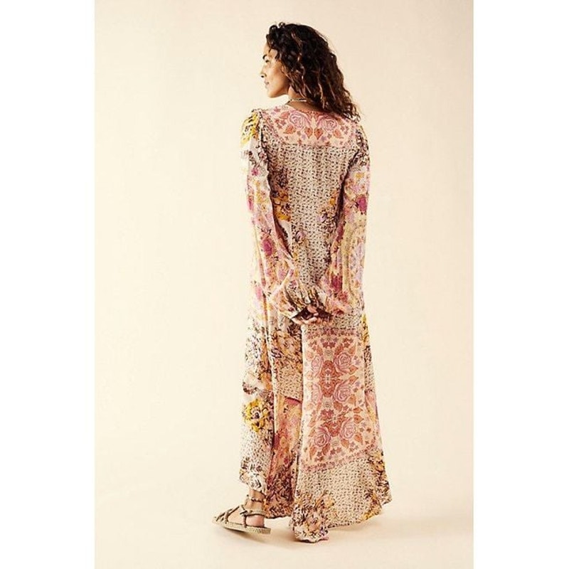 New Free People Marais Floral Printed Midi Dress $168 X-SMALL Boho MAXI