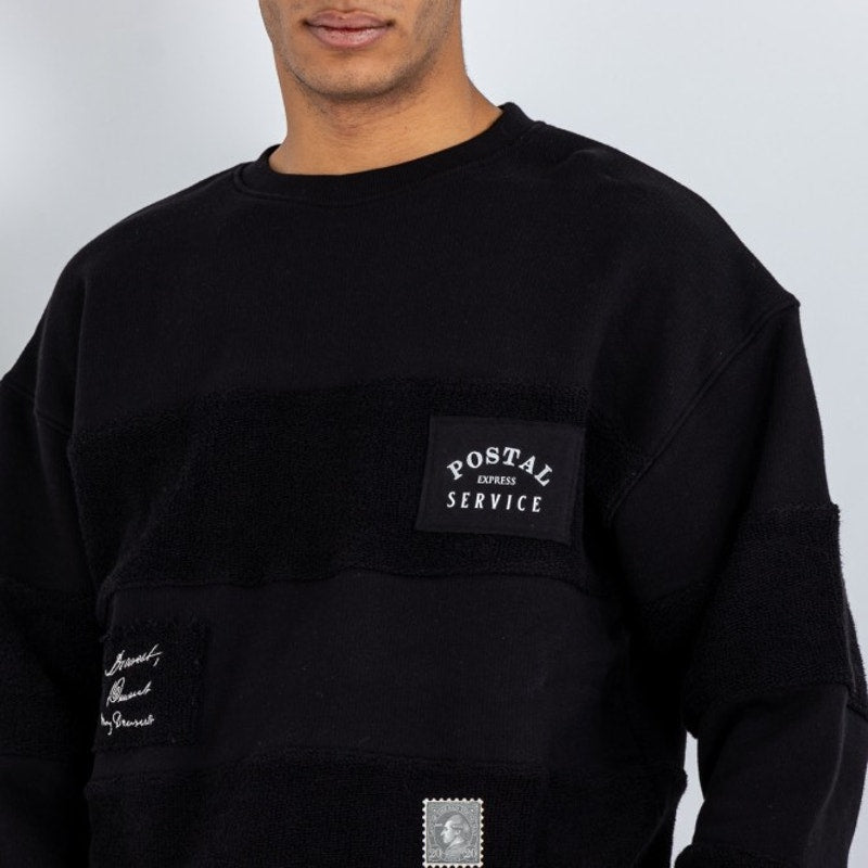 New Tee Library Dearest Sweatshirt Cut & Sew $148 MEDIUM Black