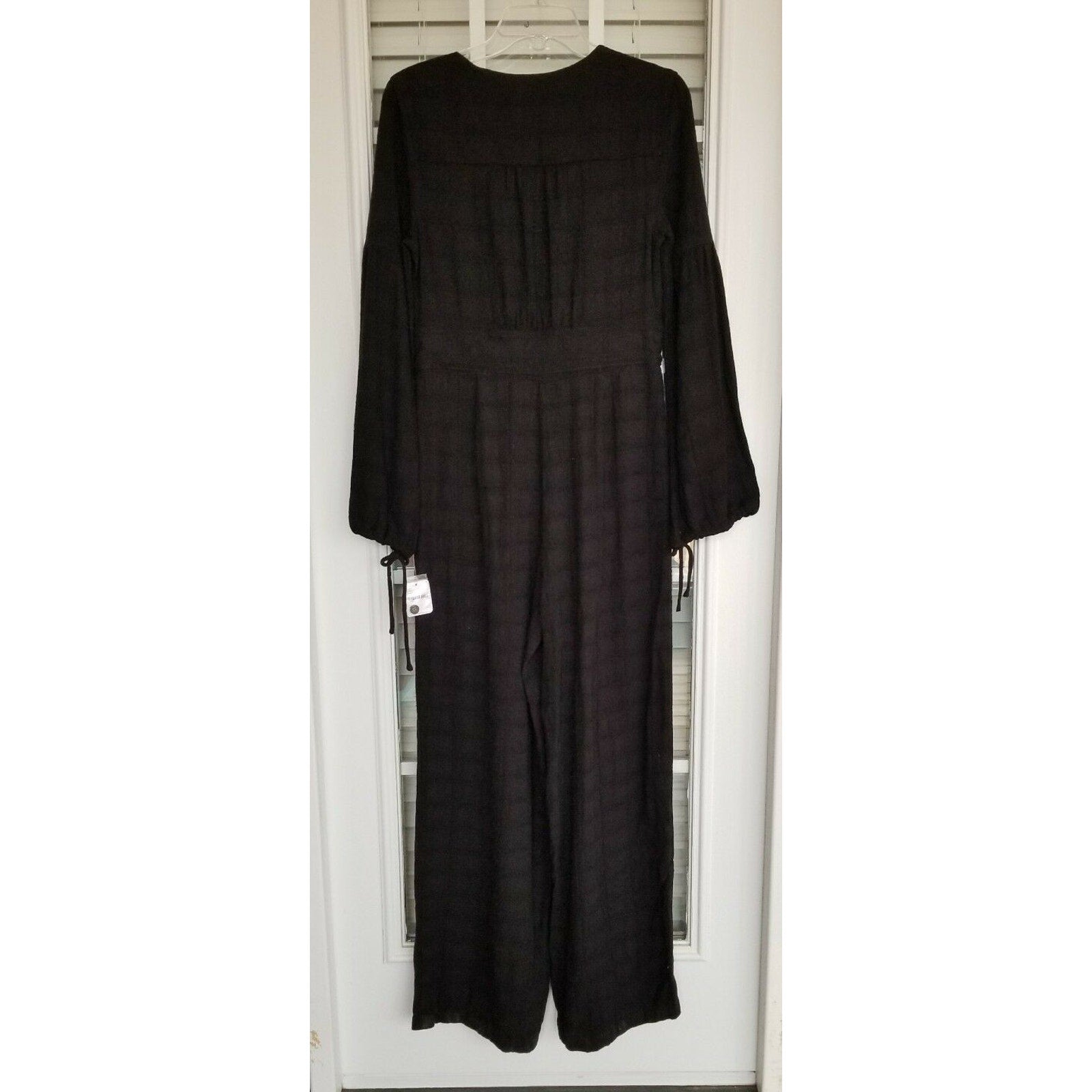 New Free People True Lovin Linen One-piece Jumpsuit Retail $128 Black
