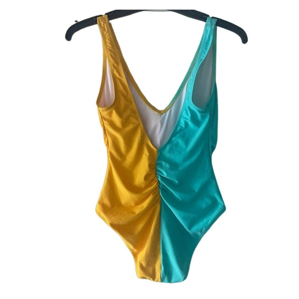 Free People Solid & Striped Lucia Colorblocked One-Piece Swimsuit SMALL Free People