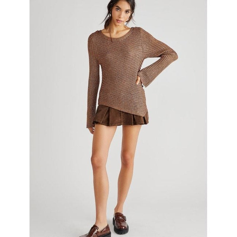 Free People Logan Ribbed Knit Sweater