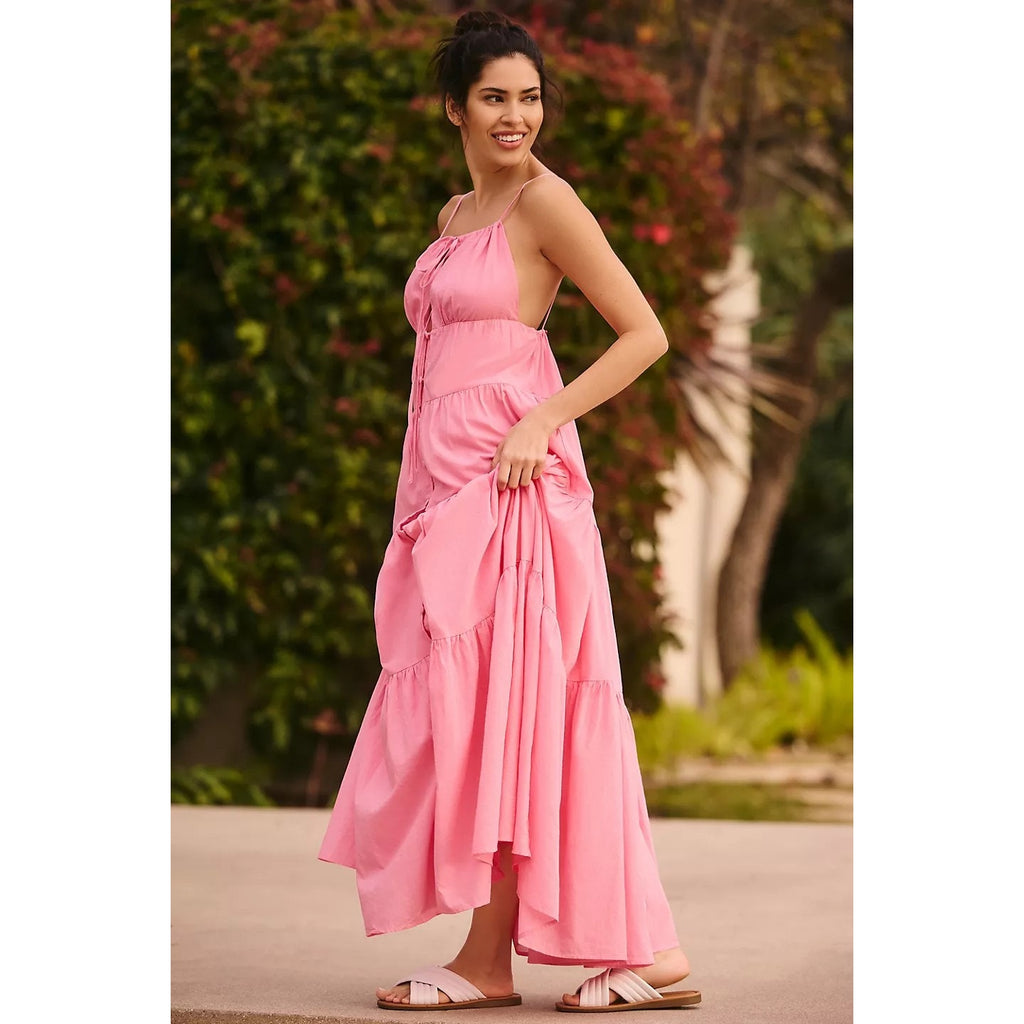 New Anthropologie Charlie Holiday Priscilla Tiered Maxi Dress $164 SMALL (4)