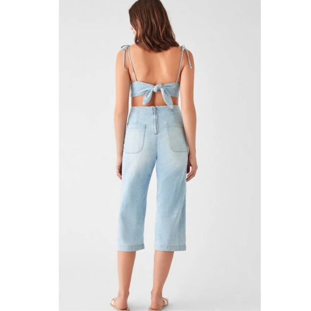 New Urban Outfitters DL1961 Hepburn Jumpsuit $209 X-SMALL Ibiza Wide-leg