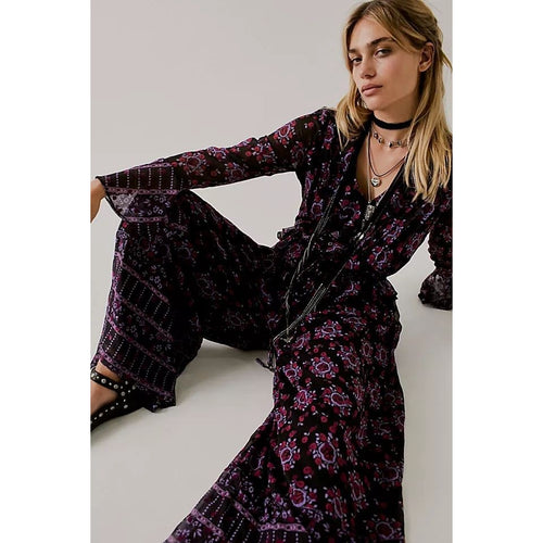 Anna Sui Cassiel Abstract Floral Jumpsuit
