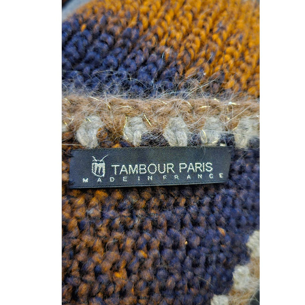 Tambour Paris ILLUSION Shawl-Vest French Merino Wool Onesize *RARE Tambour Paris