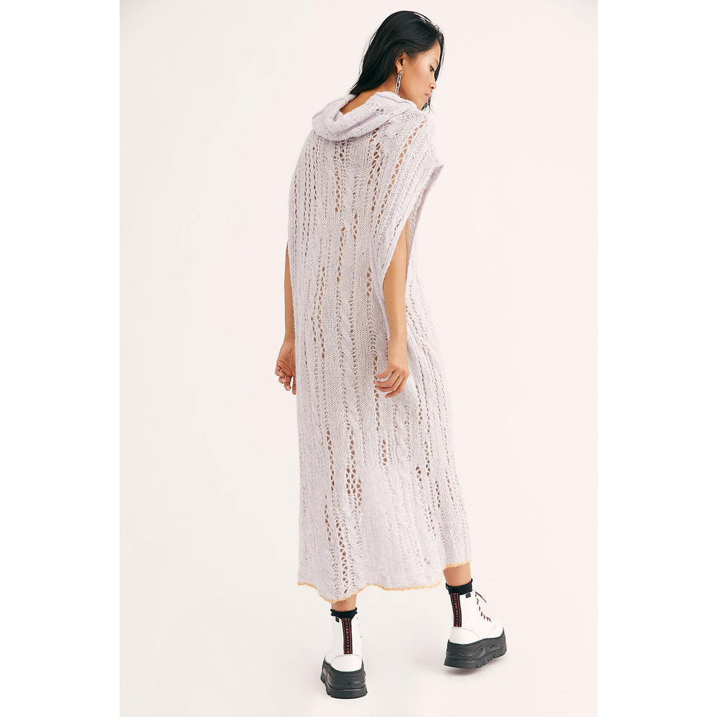 New Free People Pirouette Soft Semi Sheer Maxi Cowl Sweater $248 XS/S Lilac