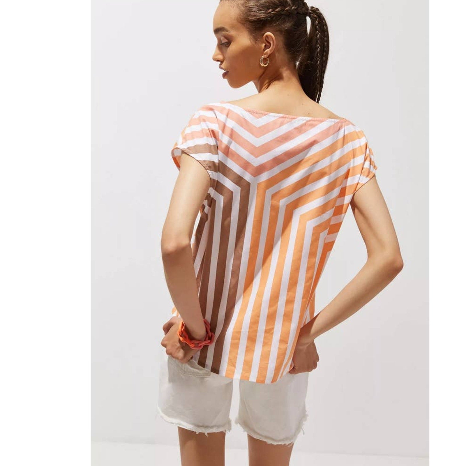 Anthropologie Geo Striped Blouse