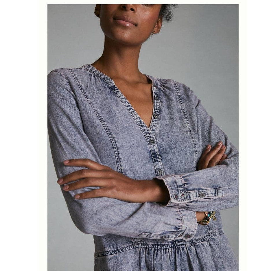 New Anthropologie x Pilcro Lorelei Tunic Dress $148 SIZE 2 Lavender Henley Style