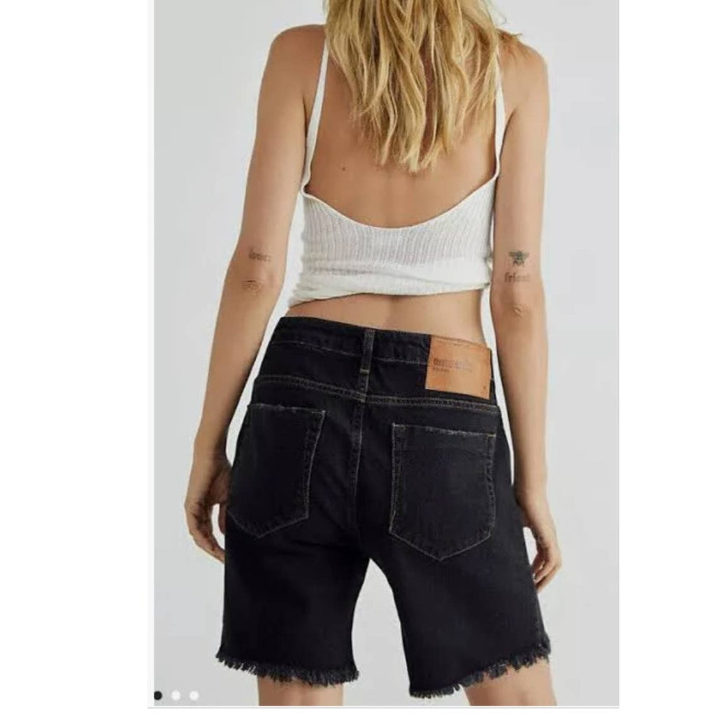 New Free People One Teaspoon Stevie’s Boyfriend Shorts $118 Size 25 Worn Black