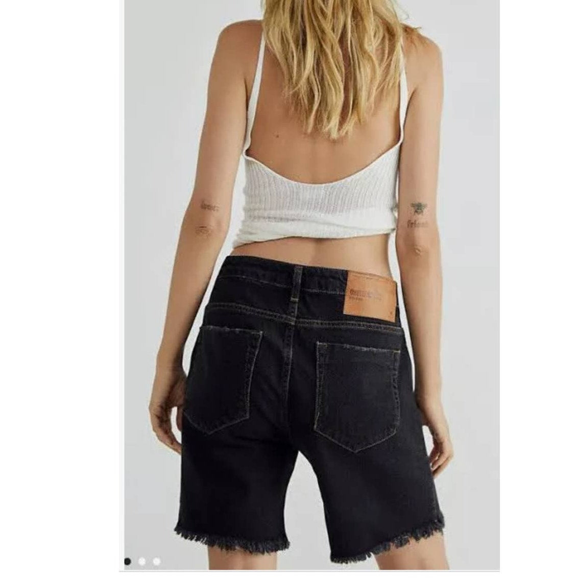 New Free People One Teaspoon Stevie’s Boyfriend Shorts $118 Size 25 Worn Black