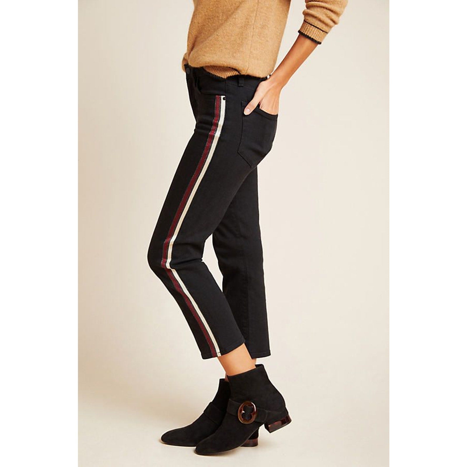 New Anthropologie Darria Striped Trousers by Velvet  $198  Size 26 Cropped Slim