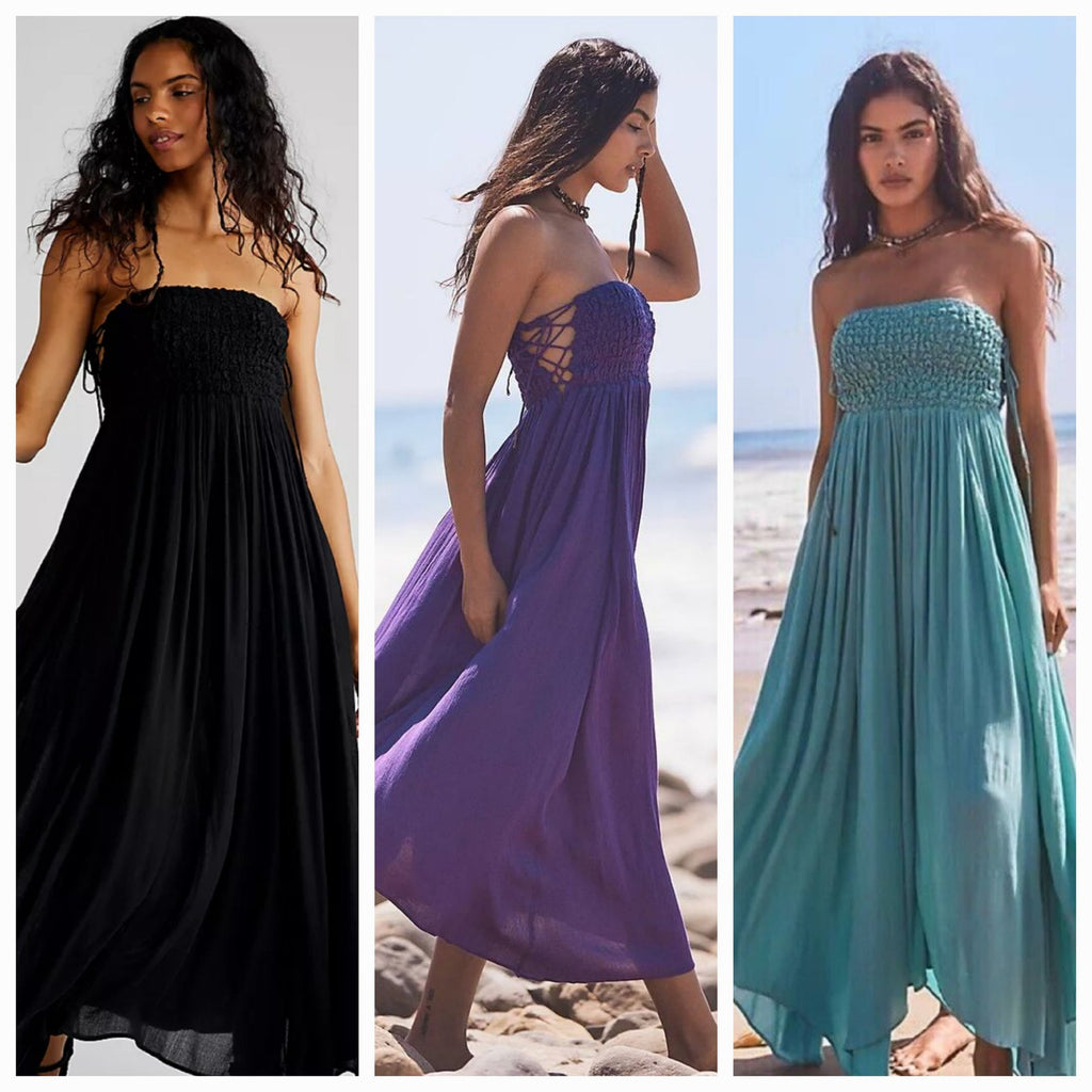 New Free People Turning Up The Temperature Maxi $118 SMALL Purple LACE-UP Sides