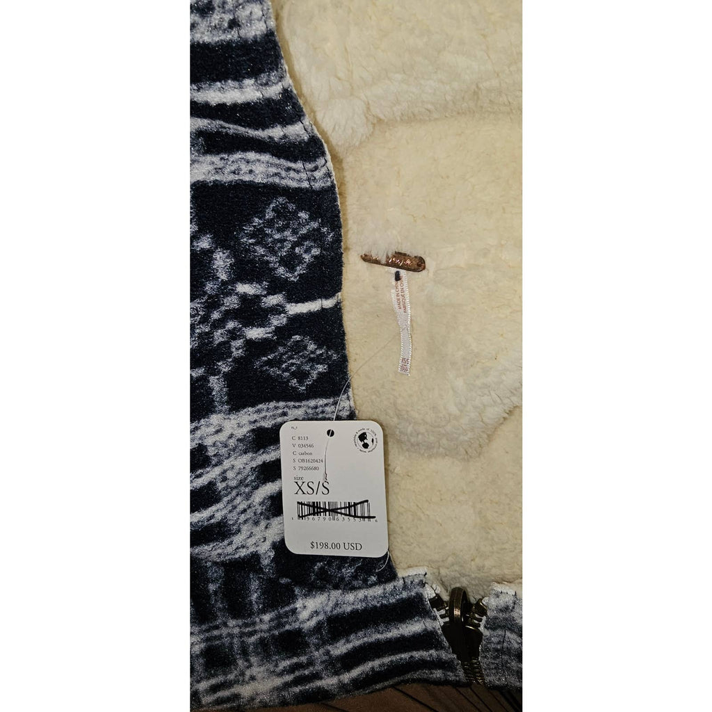 Free People Miss You Hooded Poncho SLOUCHY Plaid OVERSIZED $198 XS/S Blue