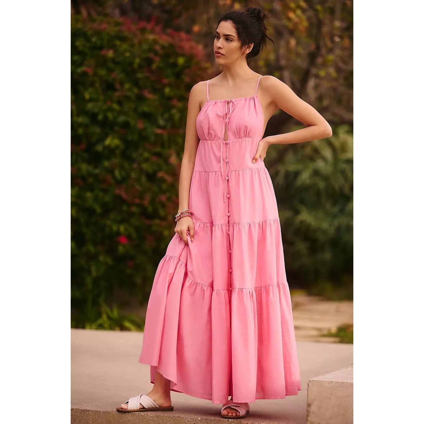New Anthropologie Charlie Holiday Priscilla Tiered Maxi Dress $164 SMALL (4)