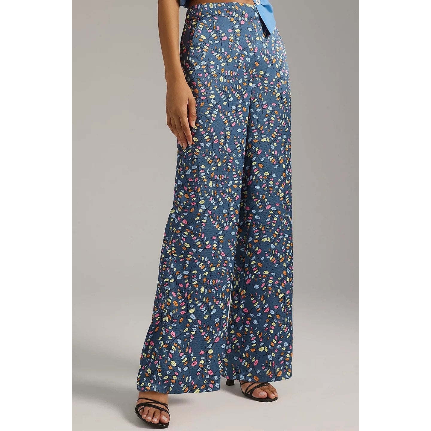 New Anthropologie Stella Nova Orli Wide-Leg Pants $199 Blue EU36 US SMALL