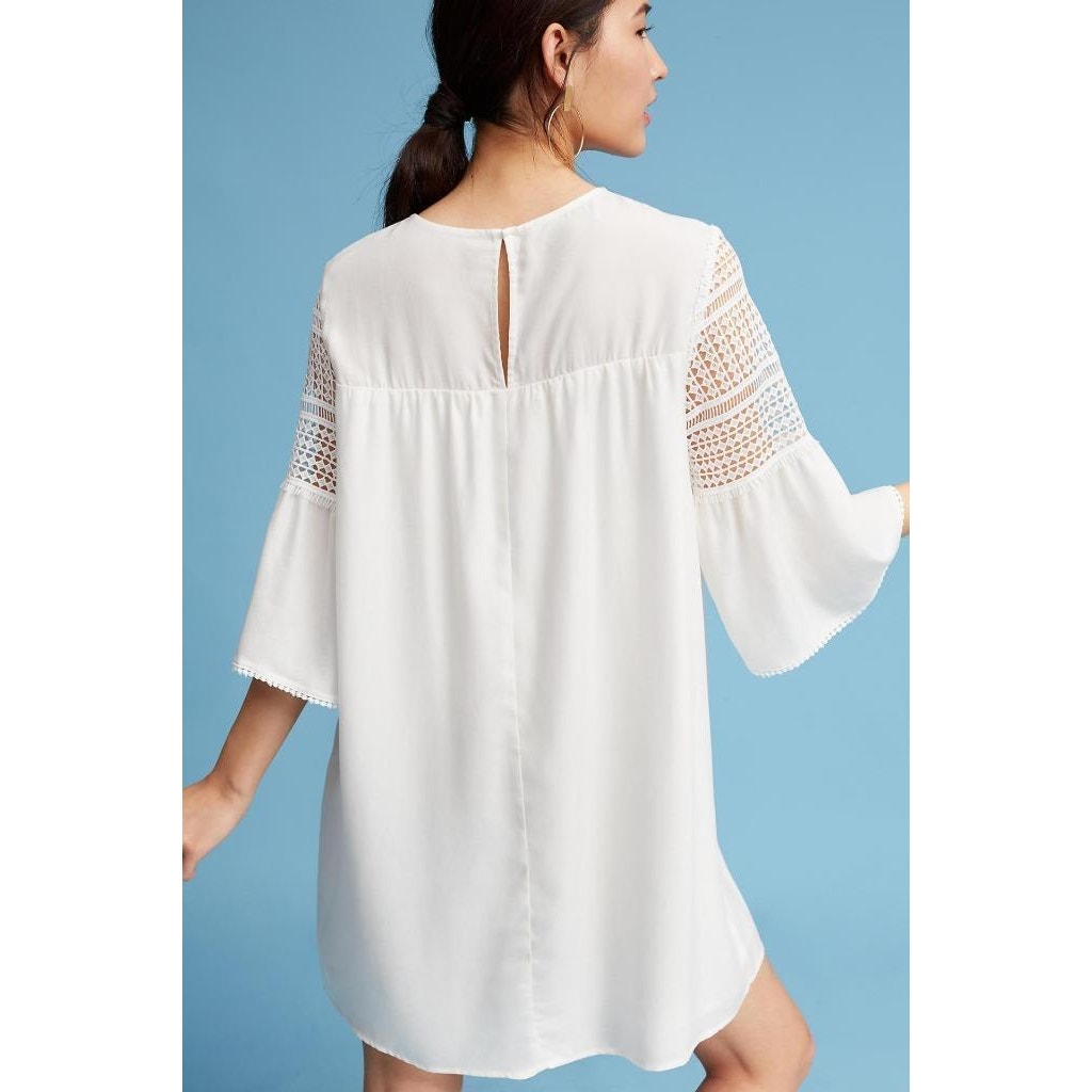 New Anthropologie COREY LYNN CALTER Lace Cutout Mini Dress $178 Small Petite