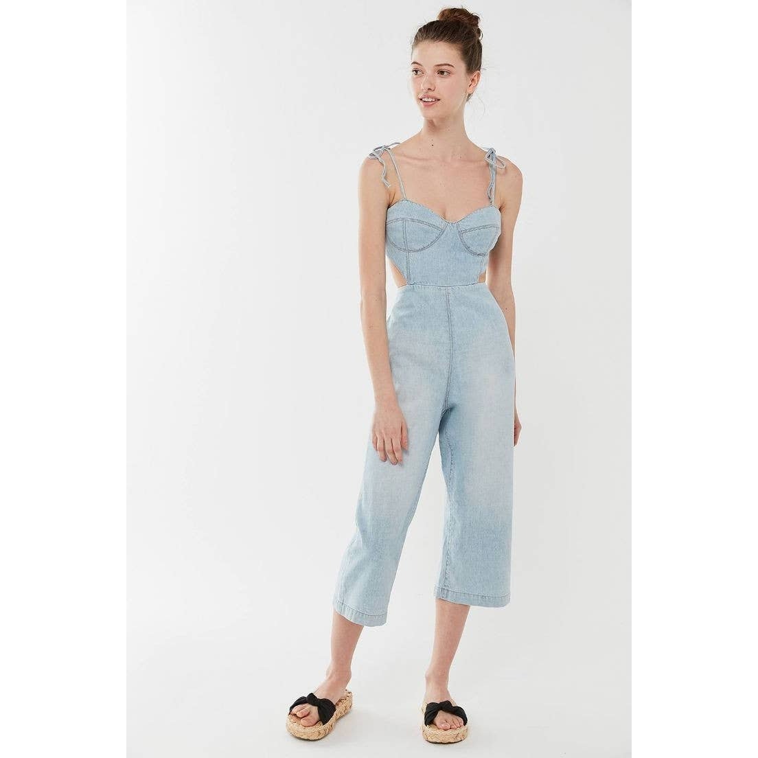 New Urban Outfitters DL1961 Hepburn Jumpsuit $209 X-SMALL Ibiza Wide-leg