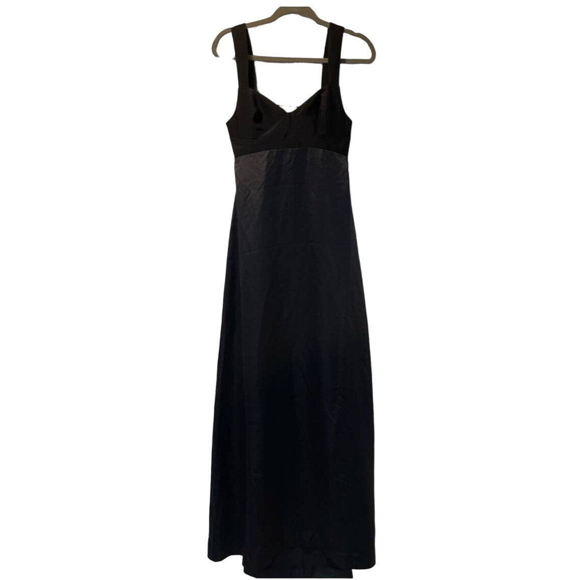 New Free People Gia Maxi Dress $250 Size 8 Black Bustier Silky Slip Gown