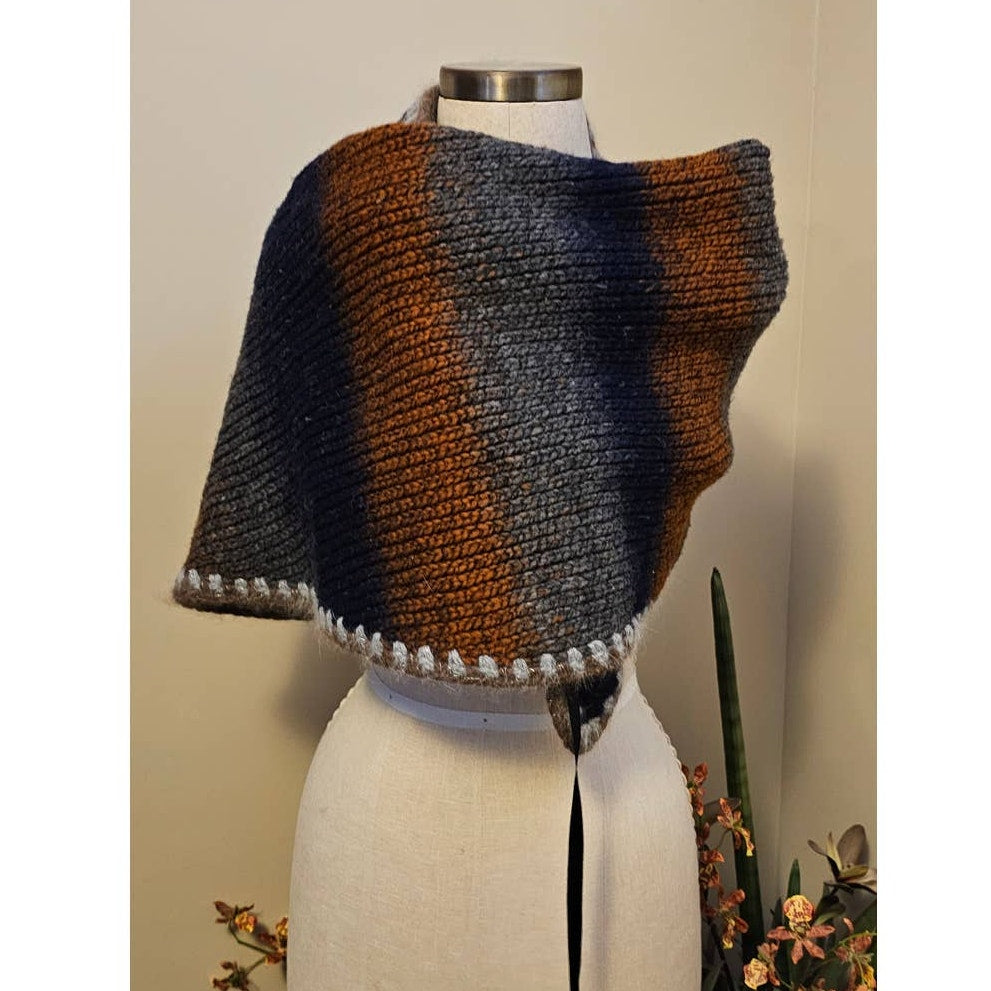 Tambour Paris ILLUSION Shawl-Vest French Merino Wool Onesize *RARE Tambour Paris