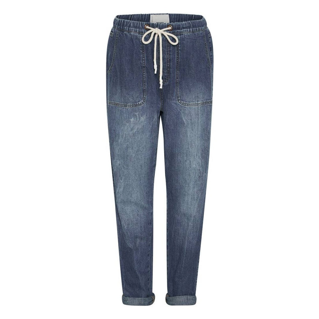New One Teaspoon HIGH WAIST SHABBIES DRAWSTRING JEANS $180 Resort Blue SMALL 26