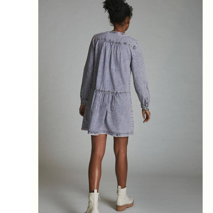 New Anthropologie x Pilcro Lorelei Tunic Dress $148 SIZE 2 Lavender Henley Style