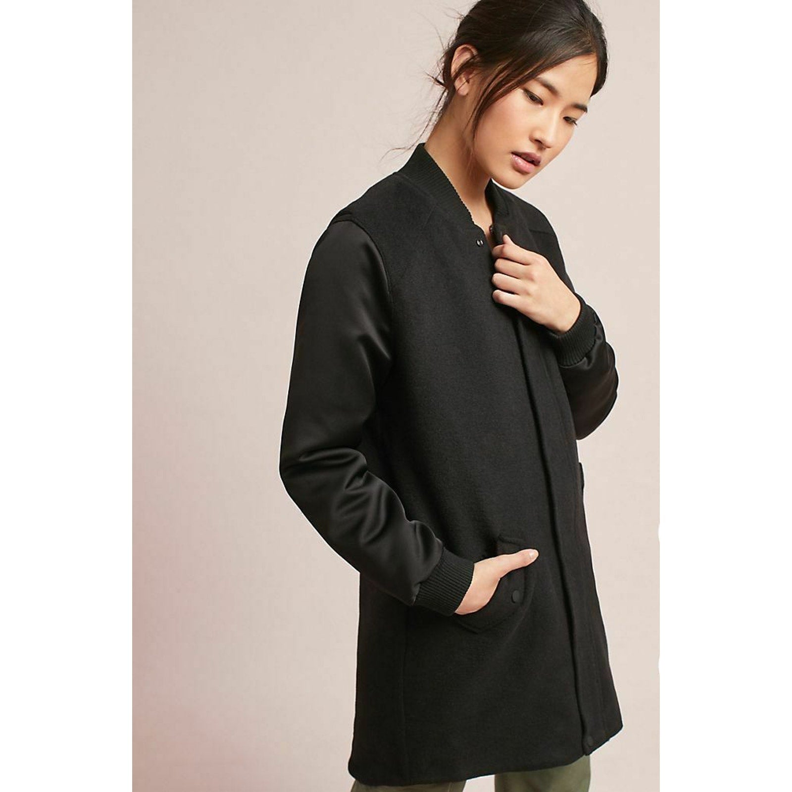 New Anthropologie Left Bank Wool Jacket by MoVint $350 Black X-SMALL