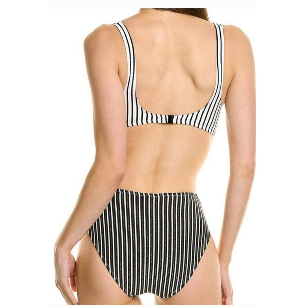 New Free People Solid & Striped The Bailey One-Piece Swimsuit $188 MEDIUM Black