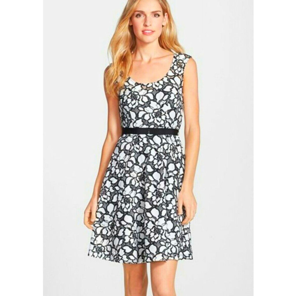 New Tracy Reese Audrey Fit & Flare Lace Overlay Mini Dress $178 Size 6