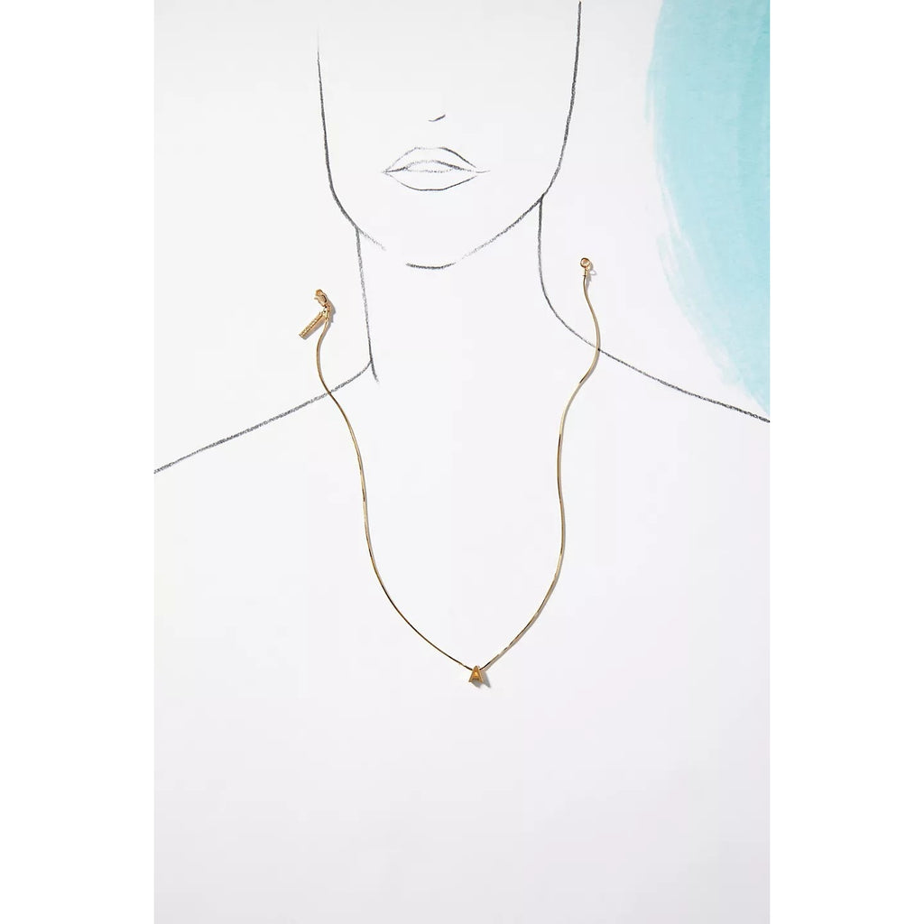 New Anthropologie Serefina Dainty Monogram 14K Gold Plated Necklace "U"  $60