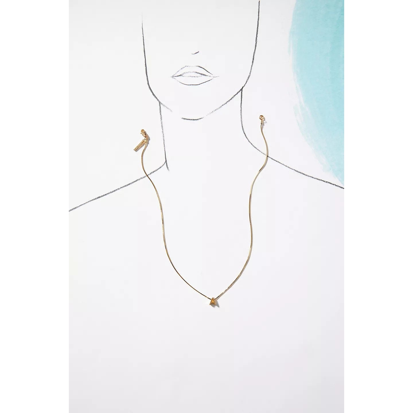 New Anthropologie Serefina Dainty Monogram 14K Gold Plated Necklace "U"  $60