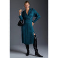 New By Anthropologie Button Front Blazer Wrap Dress $180 SIZE 6 Indigo Midi