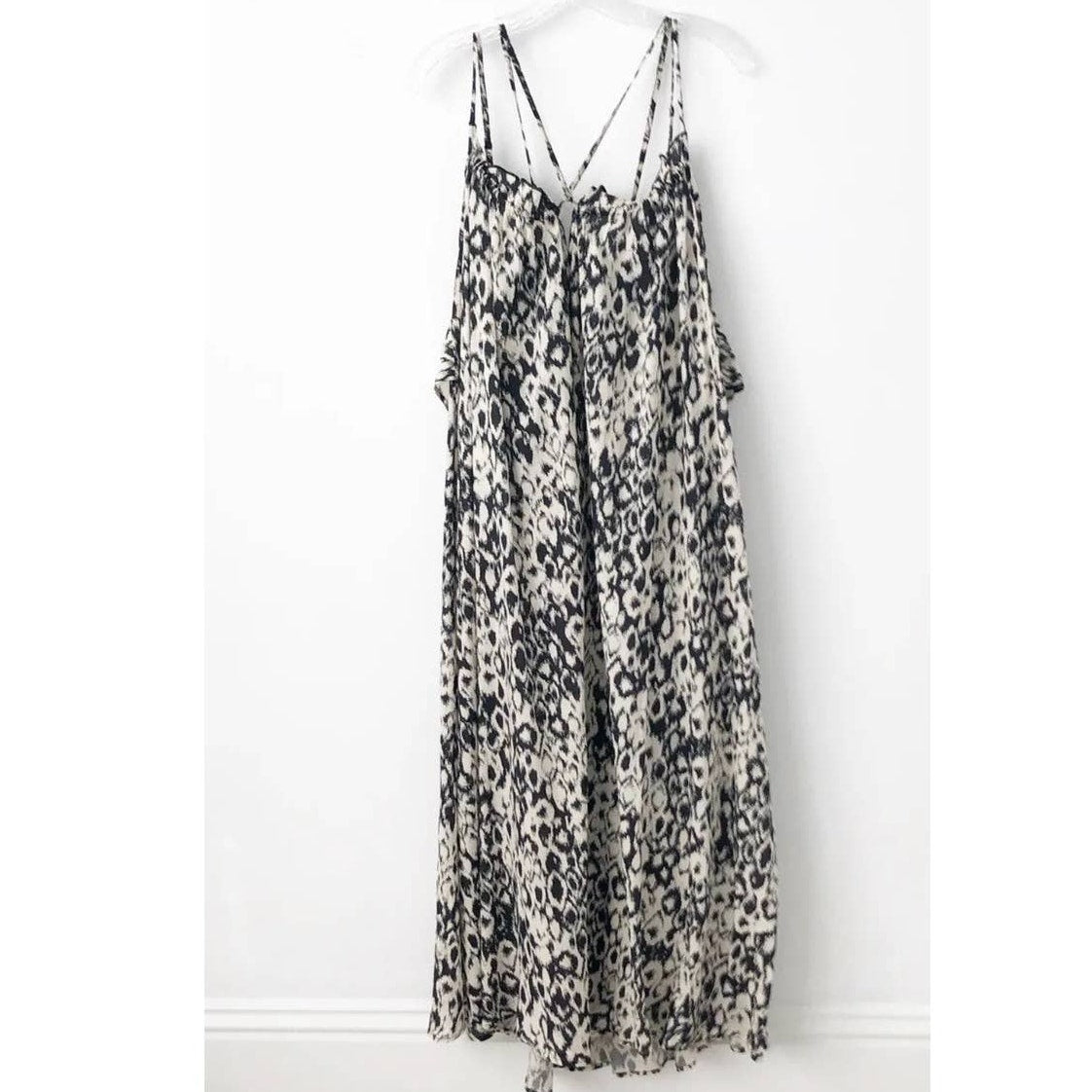 New Anthropologie Strappy Midi Dress $138 XXS 00 Black & White Cover-Up