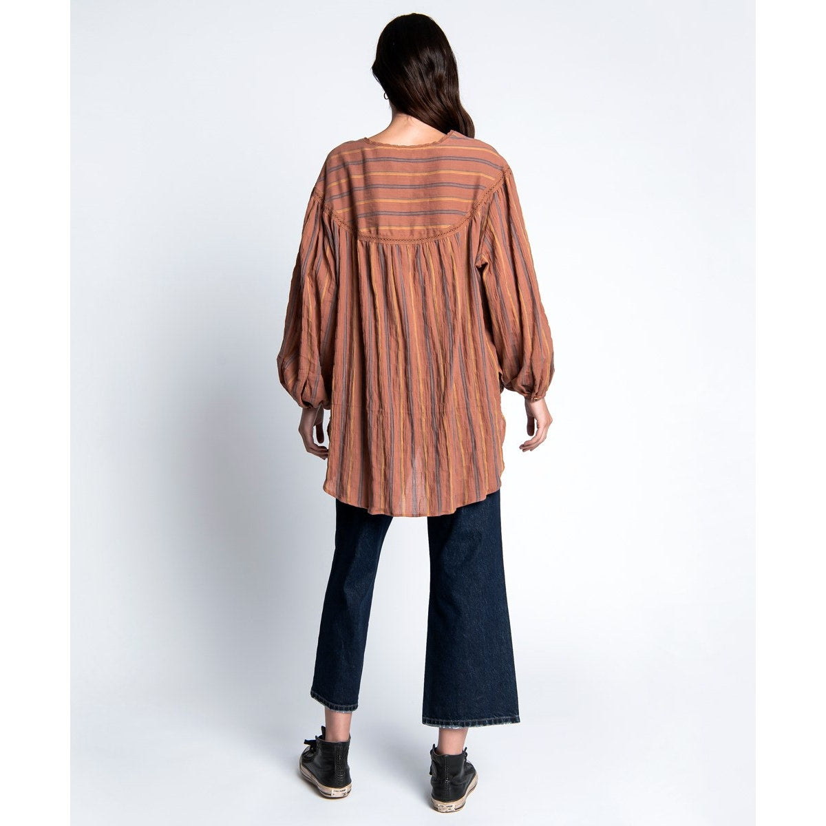 Free People x One Teaspoon Desert Stripe Tangiers Lace Front Tunic Sz S Free People