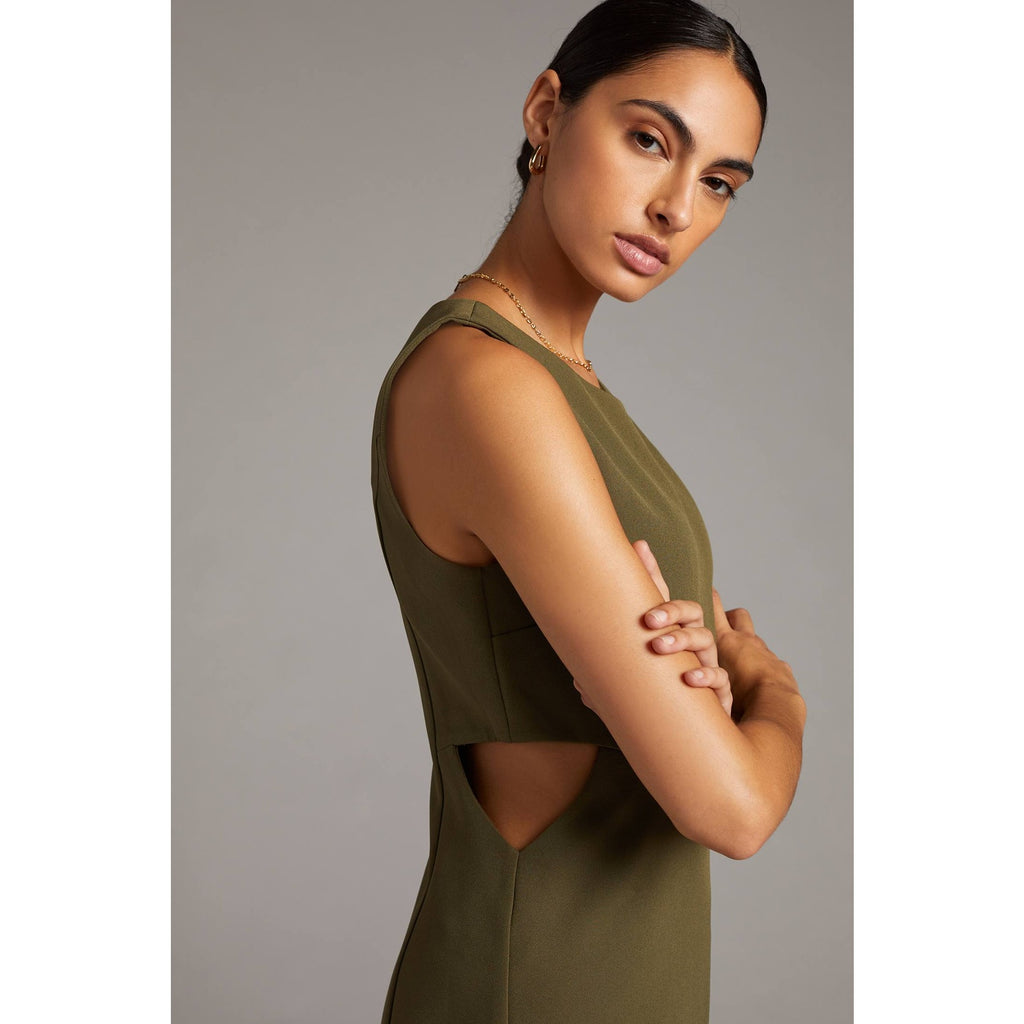 New Anthropologie Cut-Out Shift Dress by Mare Mare $140 MEDIUM Green Mini