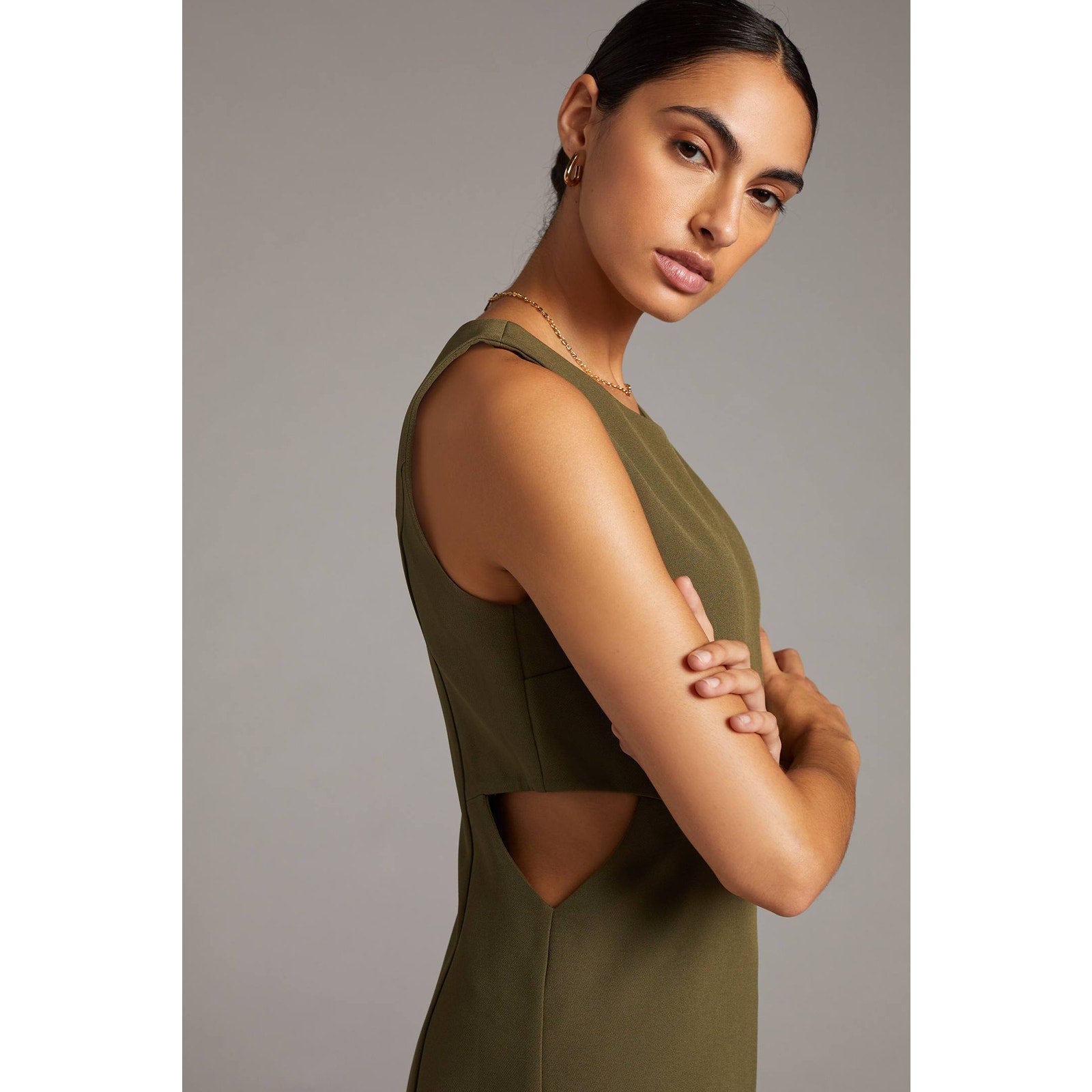 New Anthropologie Cut-Out Shift Dress by Mare Mare $140 MEDIUM Green Mini