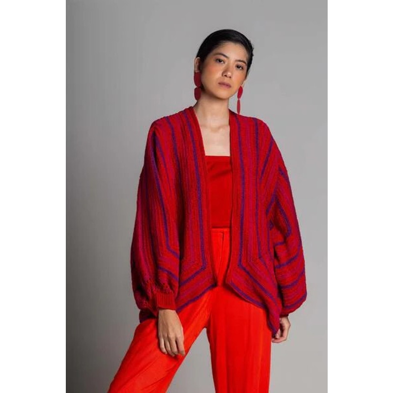 Handmade Casaco Striped Cardigan