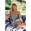 New Anthropologie by Tiny Flowy Asymmetrical Midi Dress $148 Small Turquoise