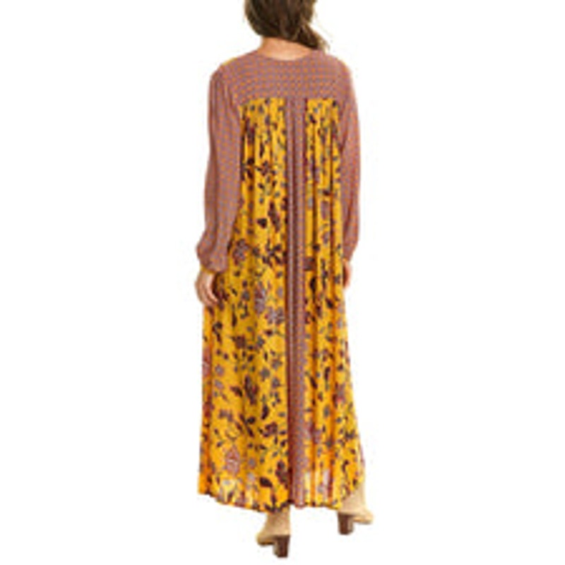 New RAGA Daze in the Sun Kimono $135 SMALL Mustard Bohemian Floral