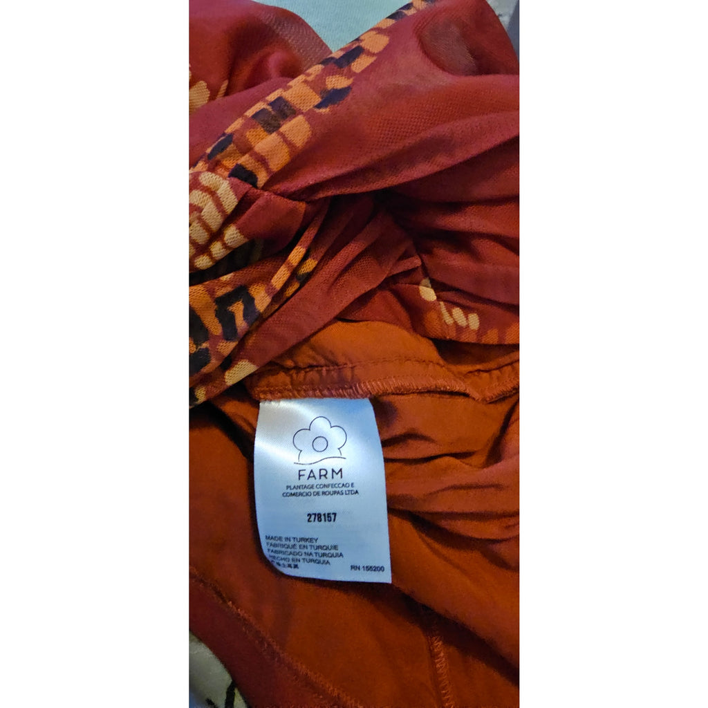 Farm x Anthropologie Ruched Mesh Mini Skirt FARM RIO $148 Size Small