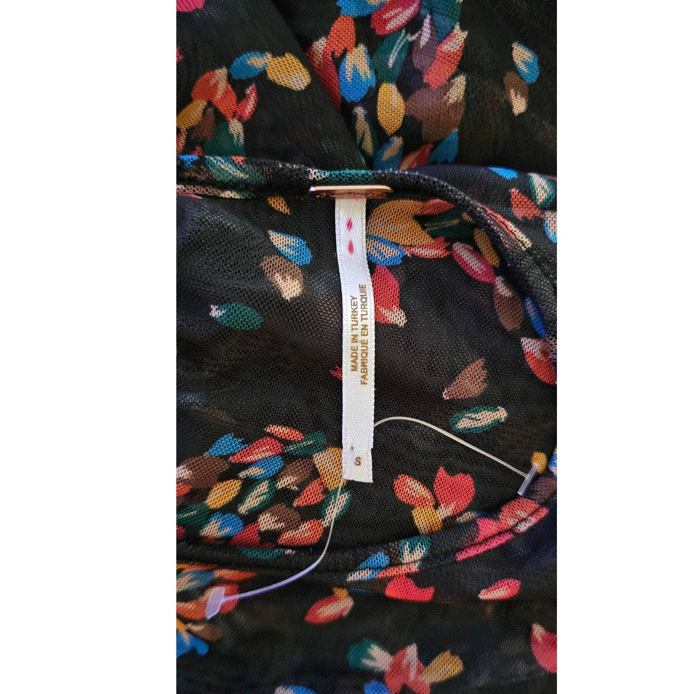 New Free People Briella Abstract Floral Midi Dress  $168 SMALL Twilight