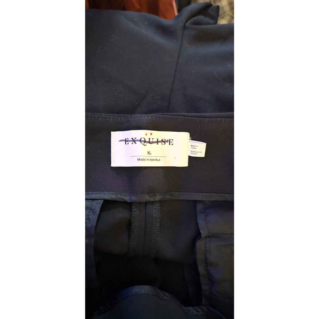 New Anthropologie Exquise Straight-Leg Trousers $180 X-LARGE Black