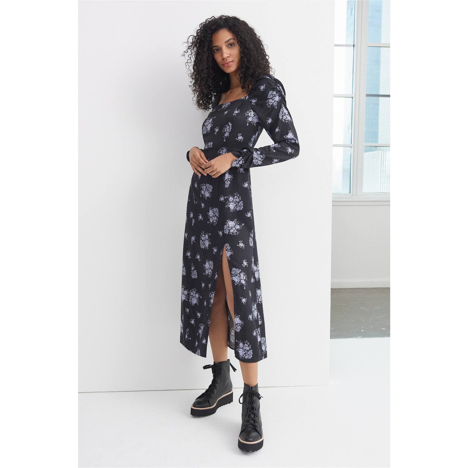 New Anthropologie Hedy Ruffled Midi Dress by Maeve $168 SIZE 8 Floral Boho