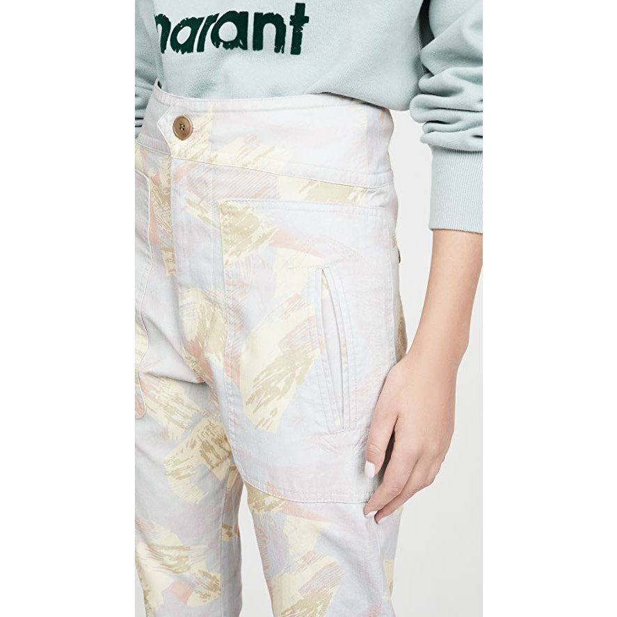 New Isabel Marant Etoile Raluni Trousers $415 CHALK Size 34 (US 2) Painterly