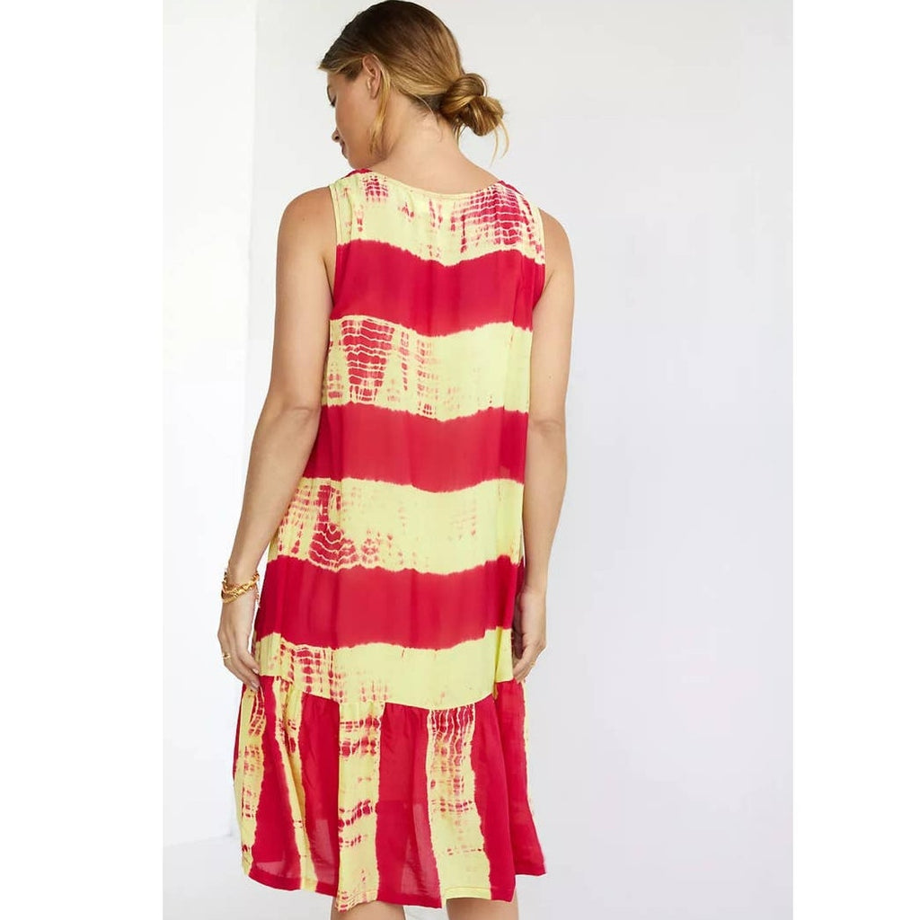 New Anthropologie NORBLACK NORWHITE Flounced Tie-Dye Tunic Dress $228 X-Small