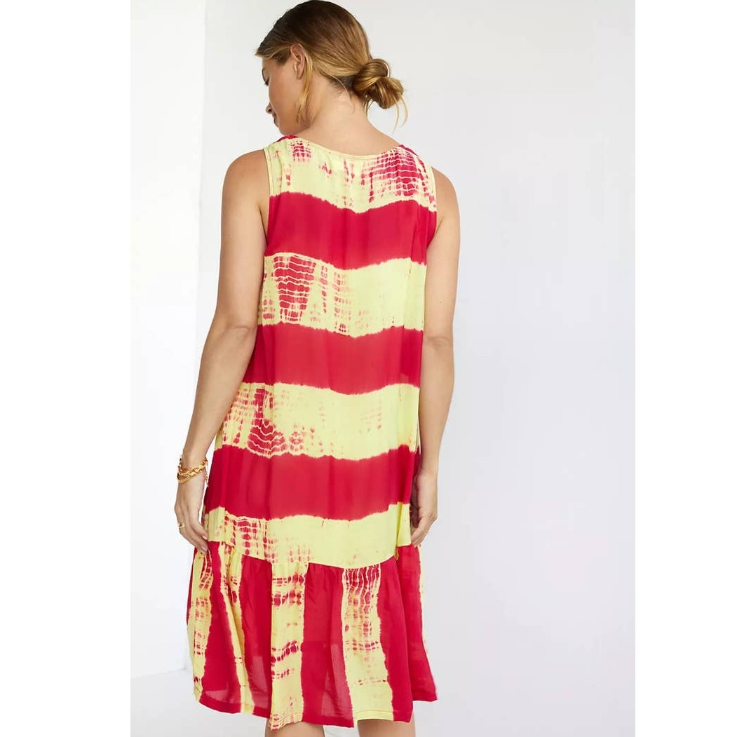 New Anthropologie NORBLACK NORWHITE Flounced Tie-Dye Tunic Dress $228 X-Small